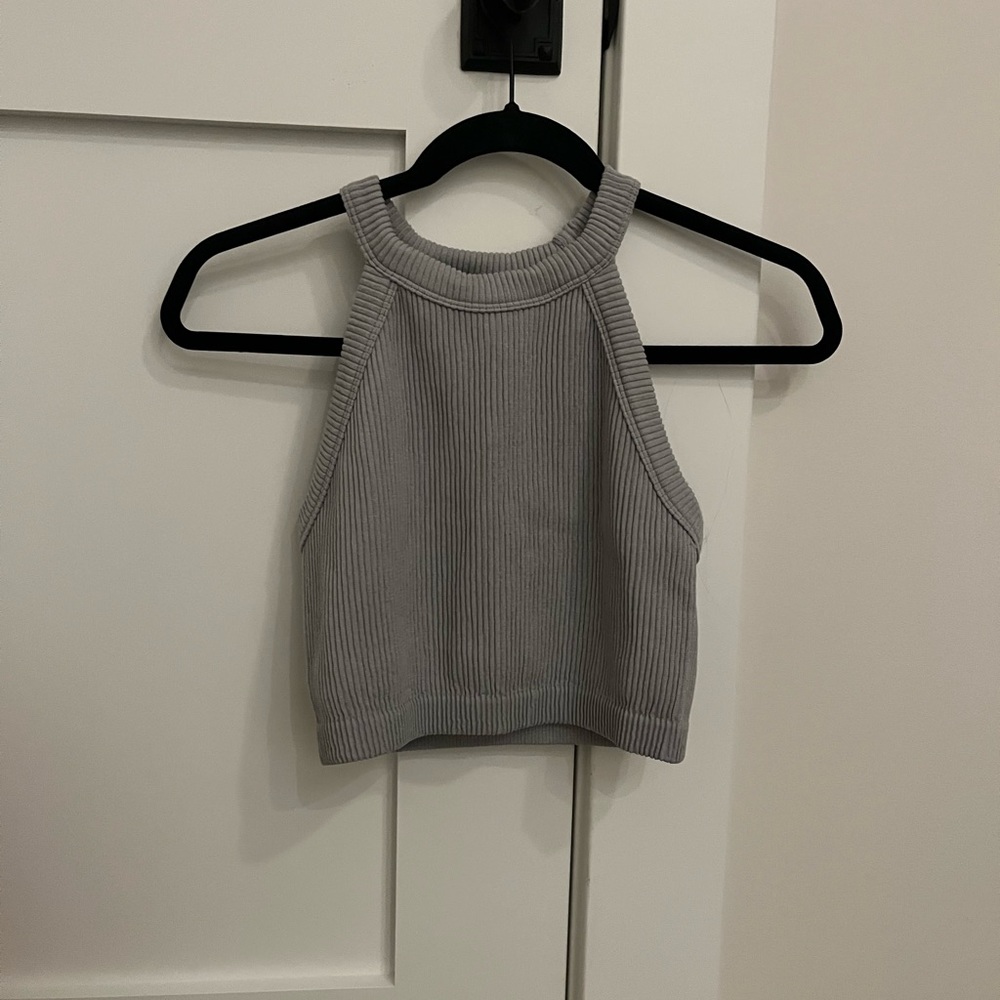 grey halter top